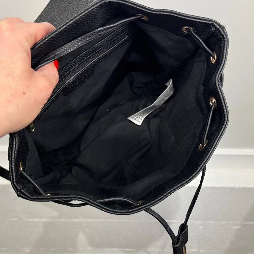Forever 21 Black Backpack with Gold Accents
